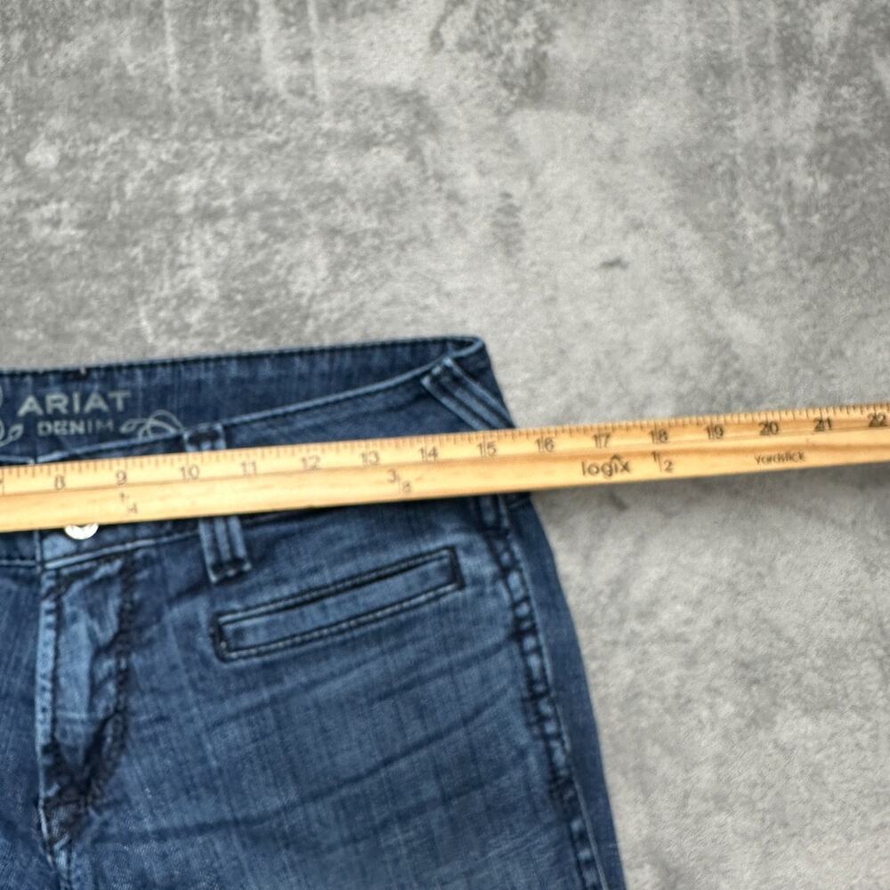 Ariat Denim Trouser Y2K Jeans Flared Womens 27S 27x30 Dark Wash Mid Rise EUC - Picture 2 of 9